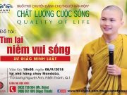 Thông Báo: Sư Giác Minh Luật sẽ chia sẻ chủ đề: ” Tìm Lại Niềm Vui Sống”