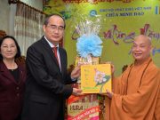 TPHCM: Bí thư Thành ủy Nguyễn Thiện Nhân chúc Tết Hòa thượng Chủ tịch HĐTS