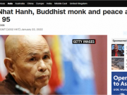 Truyền thông, người nổi tiếng thế giới nói về Thiền sư Nhất Hạnh viên tịch