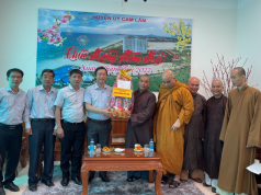 Khánh Hòa: Tân Ban Trị sự Phật giáo Huyện Cam Lâm thăm chúc tết lãnh đạo chính quyền sau đại hội Phật giáo Huyện