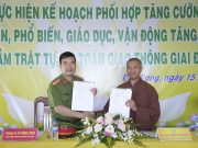 PG Đắk Song và Công an huyện Lễ ký kết tuyên truyền tham gia bảo đảm trật tự, an toàn giao thông 2023 – 2026