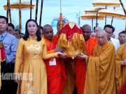 Cận cảnh xá lợi Phật được tôn trí tại chánh điện chùa Quán Thế Âm