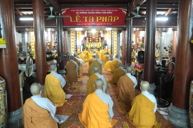 Hạ trường chùa Quang Minh - Văn Điển trang nghiêm tổ chức lễ Tạ pháp