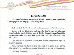 Hoãn tổ chức Hội thảo quốc tế “Kőrösi Csoma Sándor: Người tiên phong nghiên cứu Phật giáo Kim cương thừa”