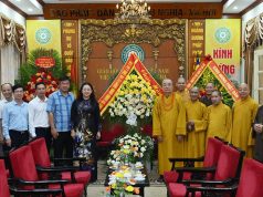Hà Nội: Đoàn công tác Tỉnh ủy, HĐND, UBND, Ủy ban MTTQ Việt Nam tỉnh Lào Cai tới thăm, chúc mừng TƯGHPGVN nhân Đại lễ Phật đản Phật lịch 2570