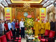 Lãnh đạo phường Cửa Nam và Viện Trần Nhân Tông thăm, chúc mừng Trung ương GHPGVN nhân mùa Phật đản Vesak 2026