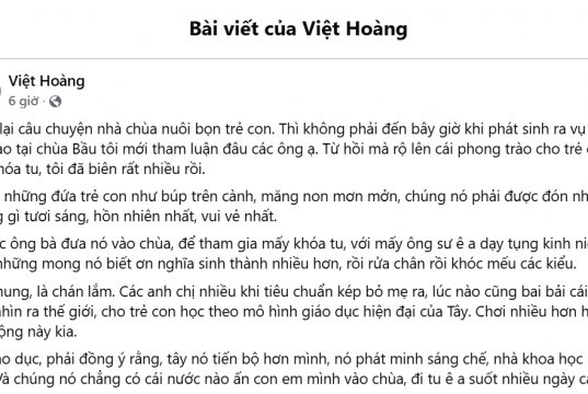 Đừng lấy một chiếc roi để đốt cả ngôi chùa