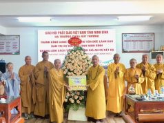 Ban Trị sự GHPGVN tỉnh Ninh Bình thăm, sách tiến hành giả Kết hạ An cư tại Trường hạ chùa Bút Thượng