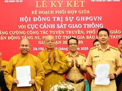 Hà Nội: Hội nghị tổng kết 3 năm thực hiện Kế hoạch phối hợp số 1830/KHPH-CSGT-GHPGVN giai đoạn 2023-2026 về tăng cường công tác bảo đảm trật tự, an toàn giao thông và vận động tăng ni, phật tử tham gia