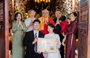 Hải Phòng: Xúc động lễ Hằng thuận của đôi bạn trẻ tại chùa Kim Thiên (Cát Tiên)
